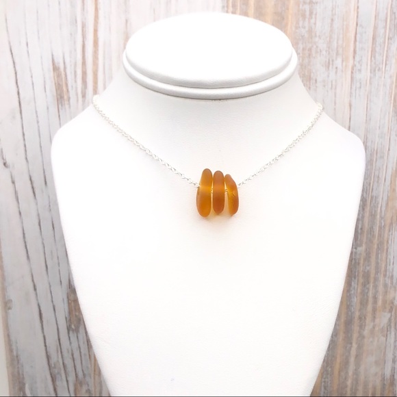 Hand Crafted Jewelry - Genuine Sea Glass / Beach Glass Necklace